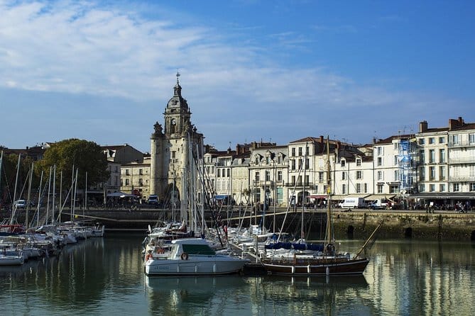 view over the water of the harbour at La Rochelle in France