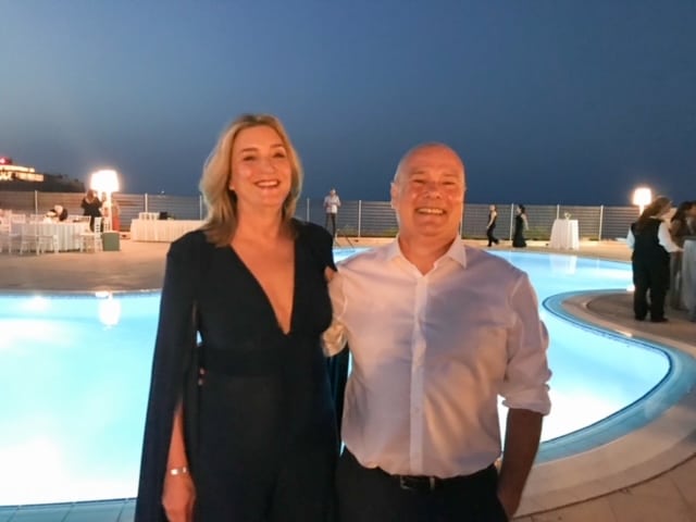 Amanda Johnson and husband Scott in France
