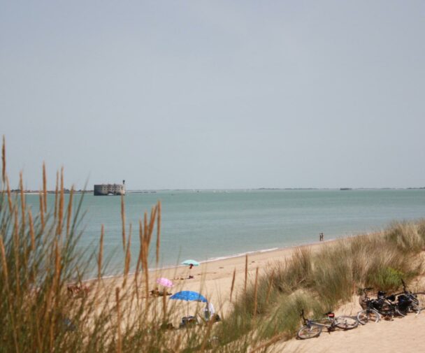 Deserted beach on the Atlantic Ocean near La Rochelle