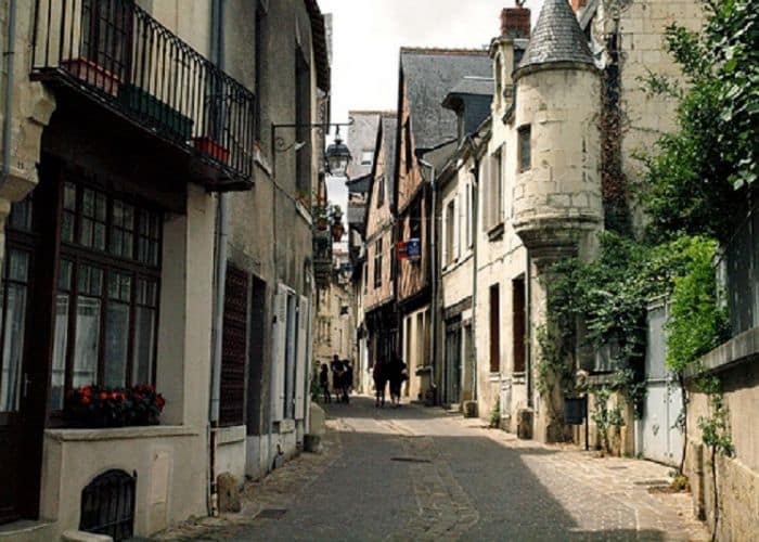 French street with beautiful houses