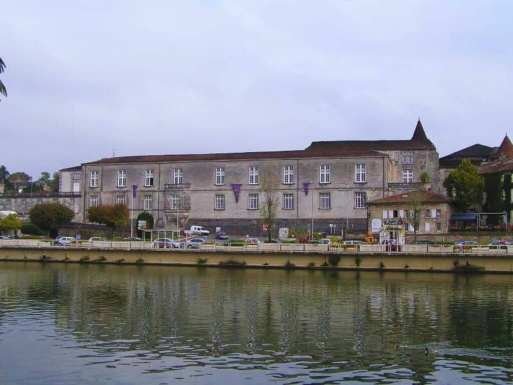 An old chateau on the banks of the Charente River in Cognac