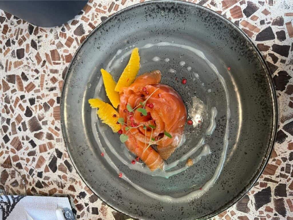 A plate of smoked salmon in Saint Andre Angouleme