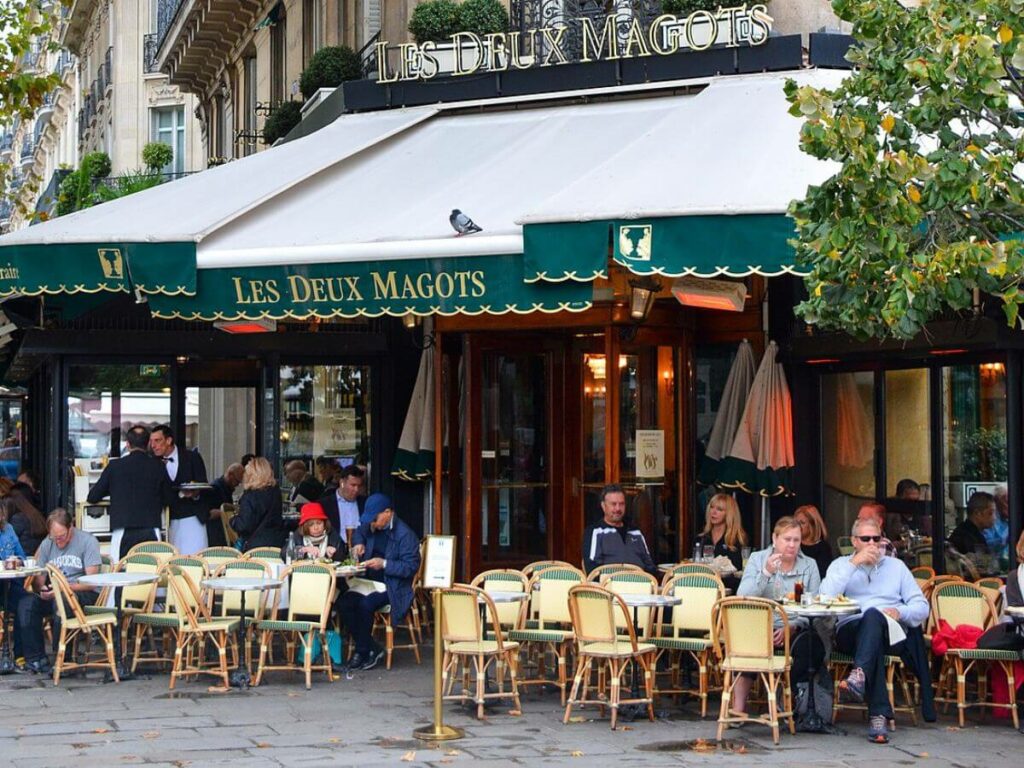 A famous restaurant in France called Les Deux Magots