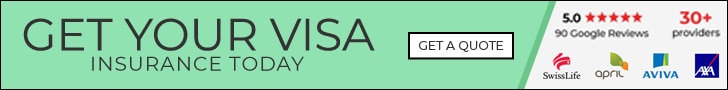 A banner advertising Visa Insurance with FAB Insurance