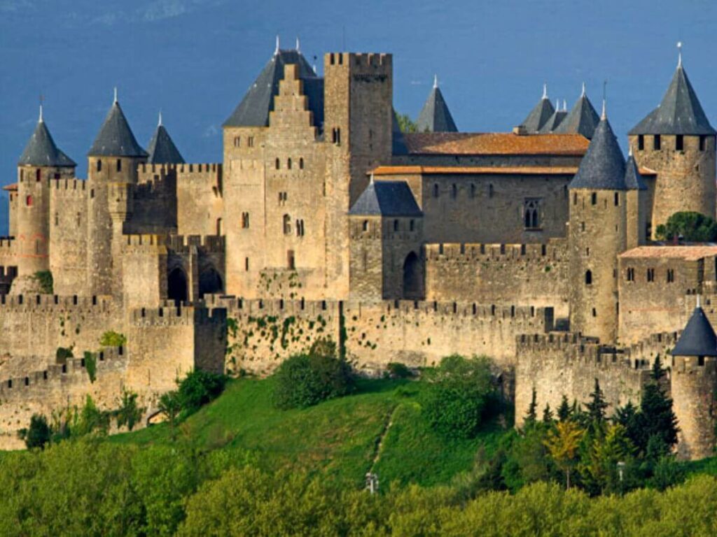 The Ramparts and castle at Carcassonne in France