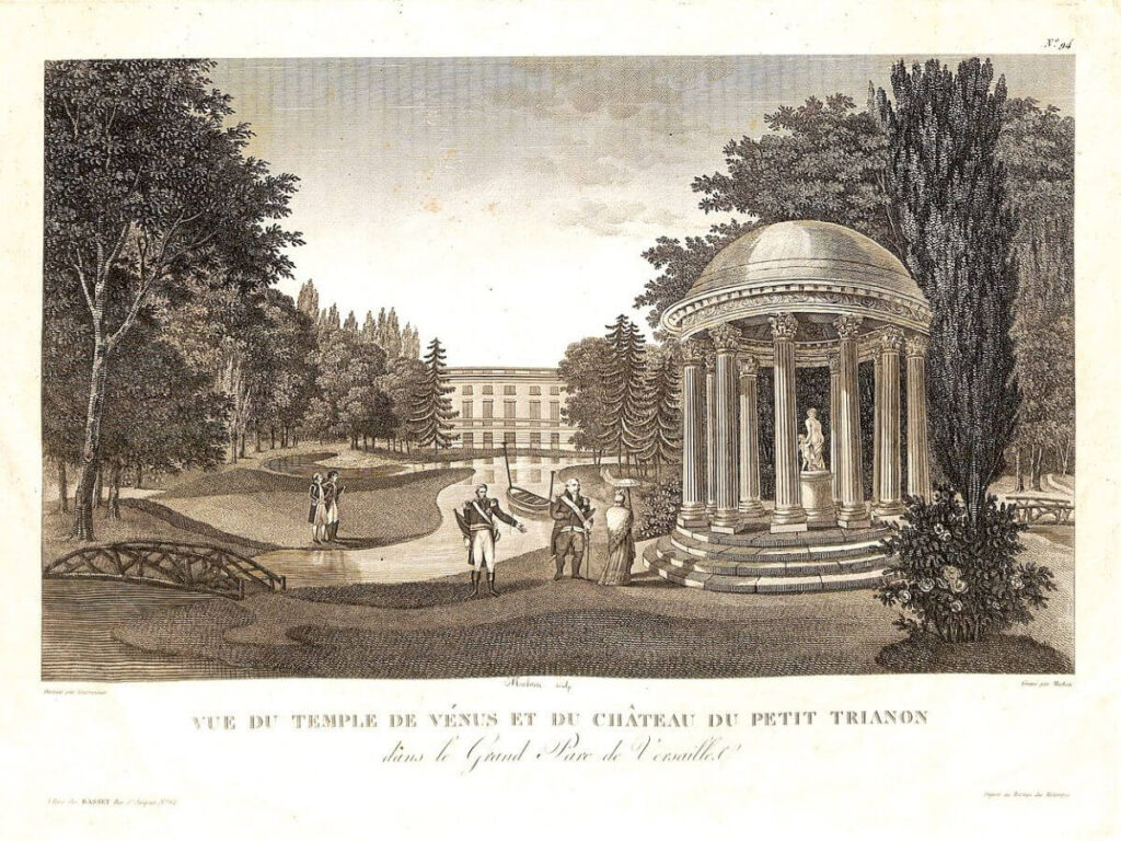 A very old painting of the belvedere in Le Petit Trianon in Versailles Palace