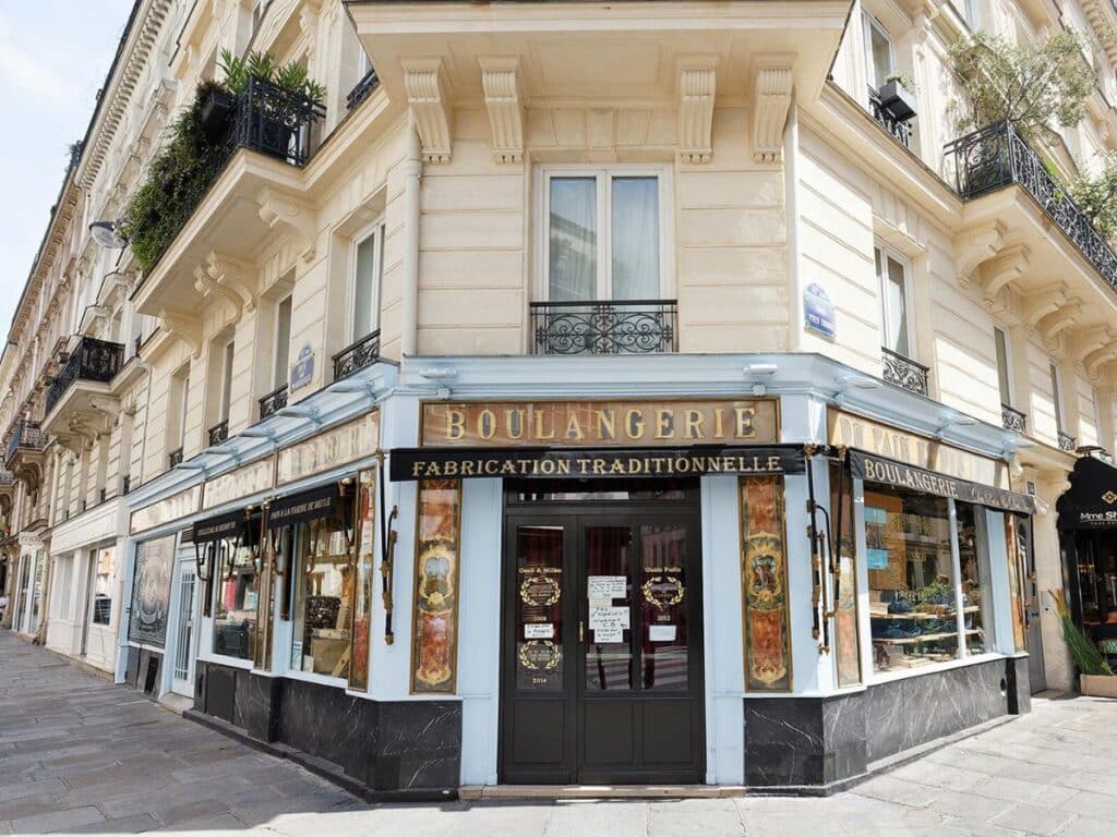 Parisian boulangerie with traditional facade.