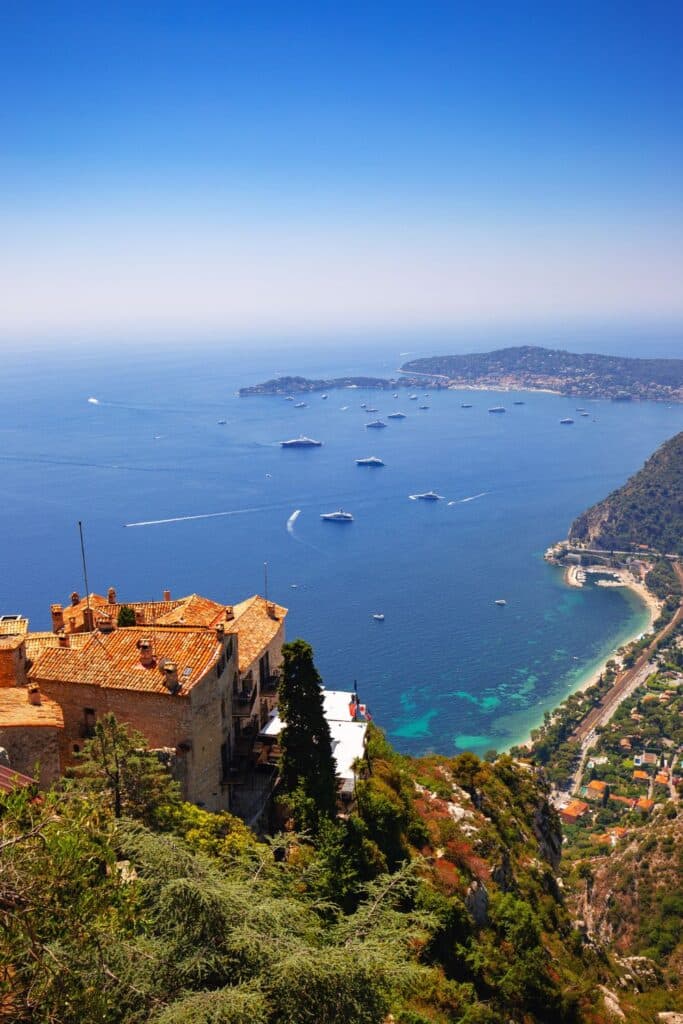 The medieval village of Èze, perched on a cliff with terracotta-roofed buildings and panoramic views of the French Riviera, truly a hidden gem in the South of France.